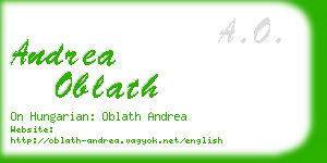 andrea oblath business card